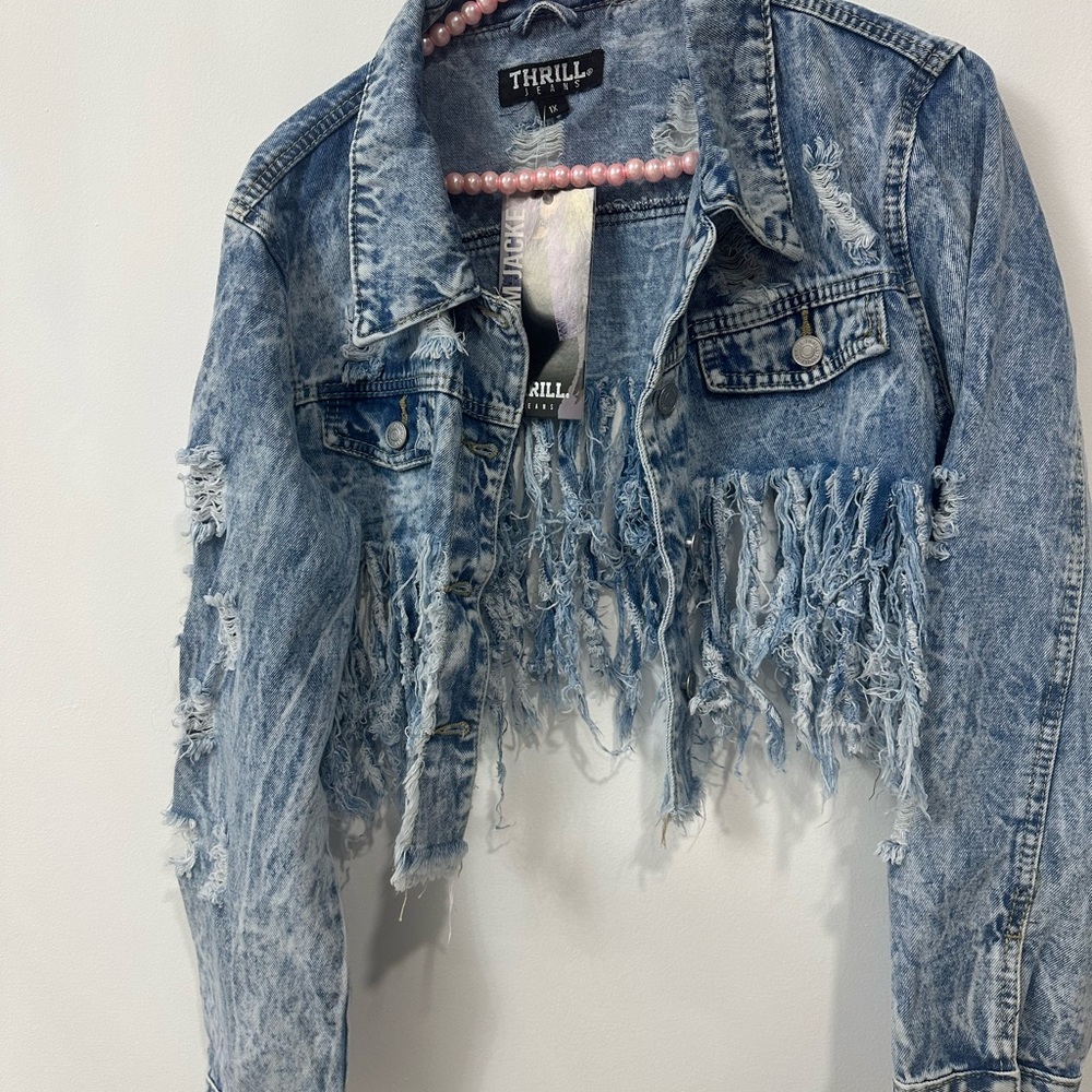 Thrill Blue Distressed Jean Jacket